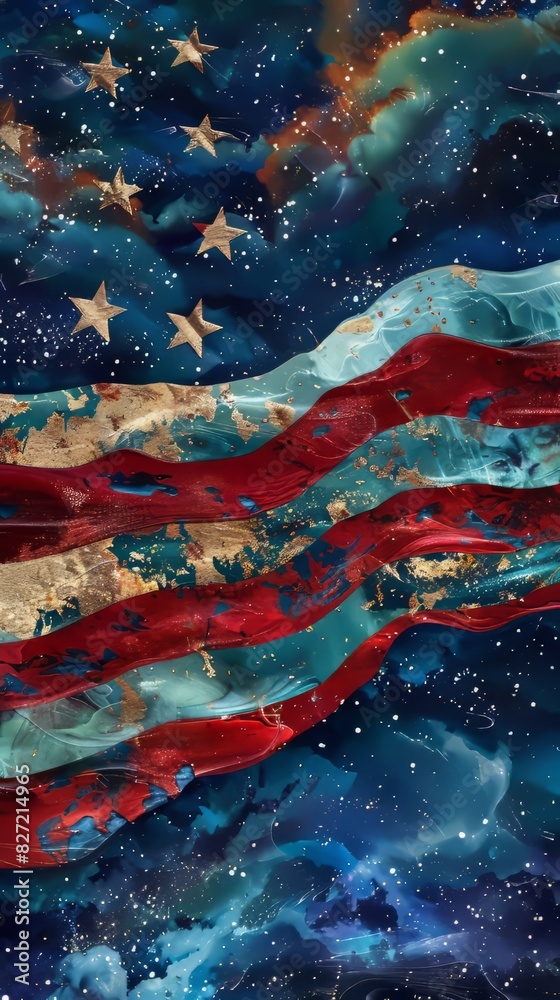 artistic rendering of the American flag with a starry background. American flag, 4th of july holiday,Independence Day,Memorial Day artistic rendering of the American flag with a starry background. American flag, 4th of july holiday,Independence Day,Memorial Day