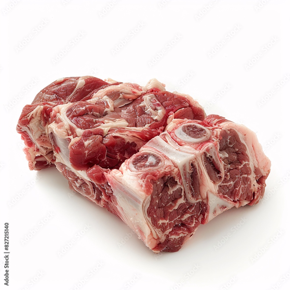 A high-resolution image of fresh mutton displayed on a white background A high-resolution image of fresh mutton displayed on a white background
