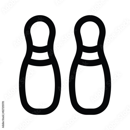 Modern icon of bowling pins, indoor skittles games