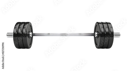 A chrome dumbbell rests alone on a white background, ready for weightlifting exercises