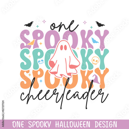 one spooky cheerleader halloween boo svg designs, retro happy halloween designs