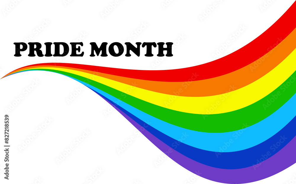 Pride month icon line rainbow Pride month icon line rainbow