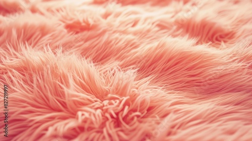 a close-up of a textured surface with soft  fluffy fibers in shades of pink and coral.