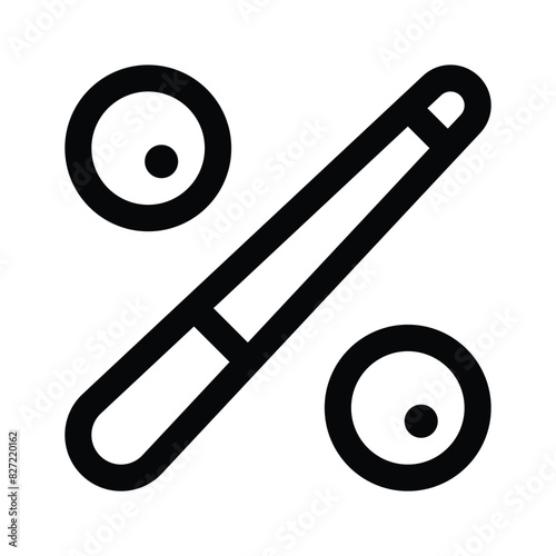 Cue ball with stick, icon of snooker game in modern style