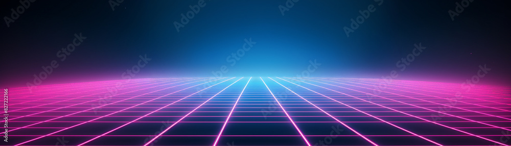 Futuristic neon grid with glowing pink lines against a dark blue gradient background, perfect for retro and sci-fi themed designs or digital art. Futuristic neon grid with glowing pink lines against a dark blue gradient background, perfect for retro and sci-fi themed designs or digital art.