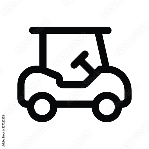 Trendy icon of golf cart, golf buggy in editable style