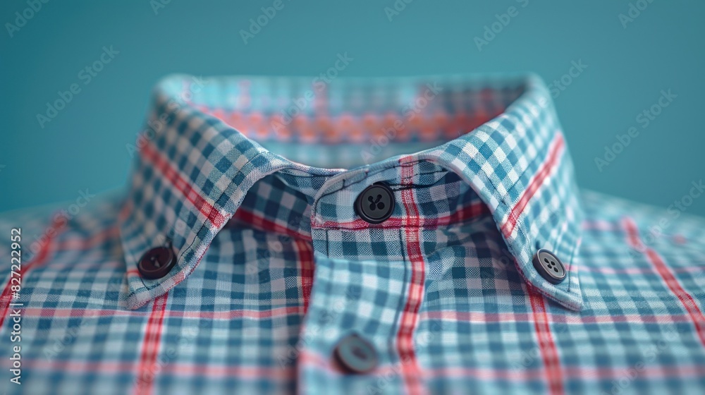 Fashion design of a blank button-down shirt mockup in classic preppy style Fashion design of a blank button-down shirt mockup in classic preppy style