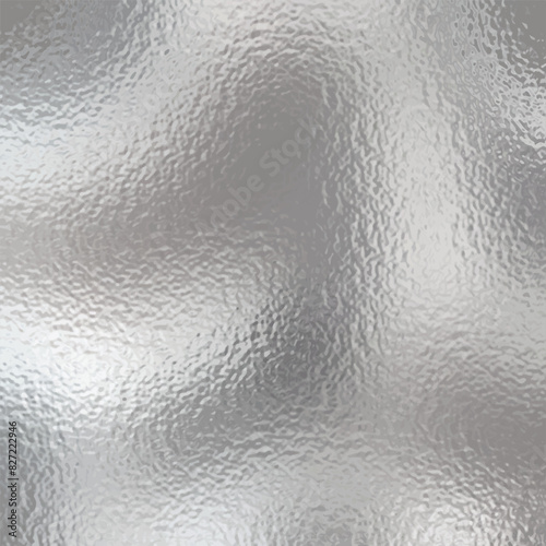 Matte white and grey frosted glass, blur effect. Stained glass decorative background. Vector silver foil texture