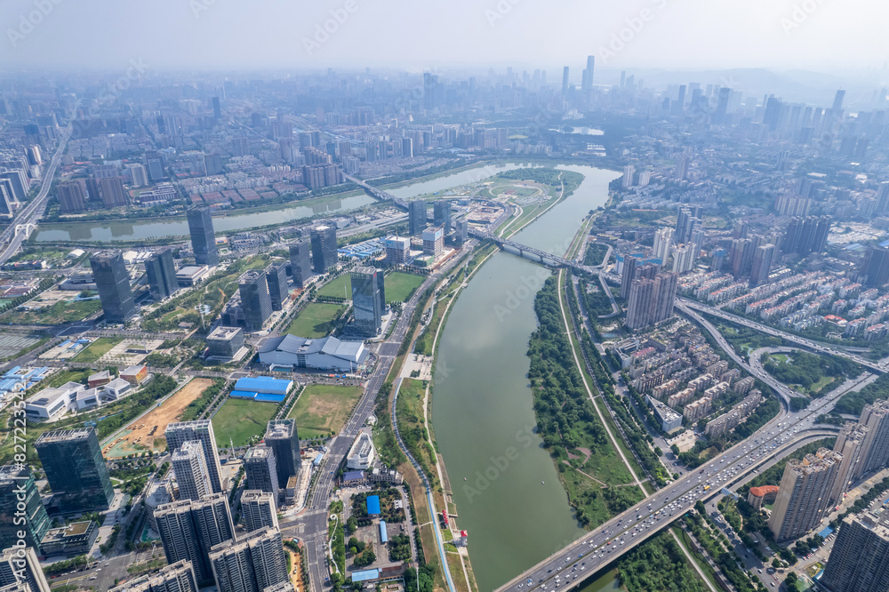 Aerial photography of Malanshan Industrial Park, Changsha, China