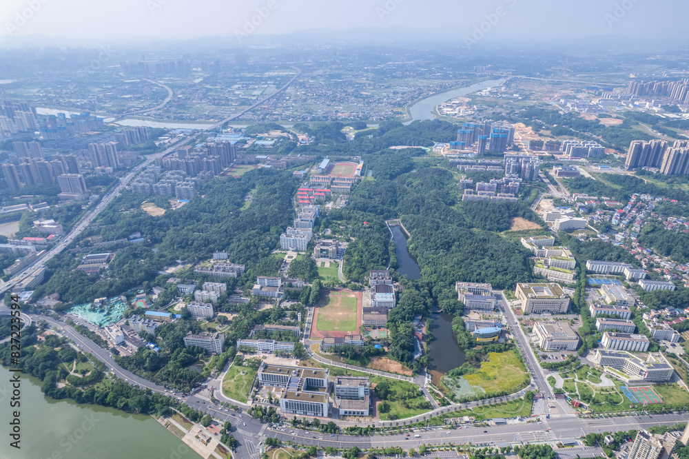 Urban aerial photography scenery of Kaifu District, Changsha City, China