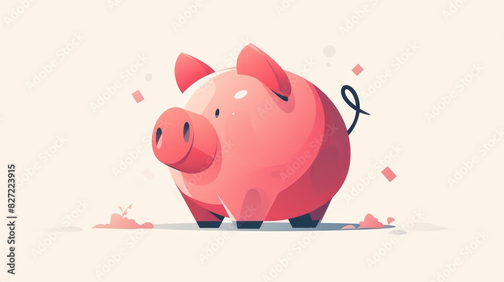 Illustration of a piggy bank flat icon representing the concept of saving money finance and investment symbols with a bank icon in 2d format Illustration of a piggy bank flat icon representing the concept of saving money finance and investment symbols with a bank icon in 2d format