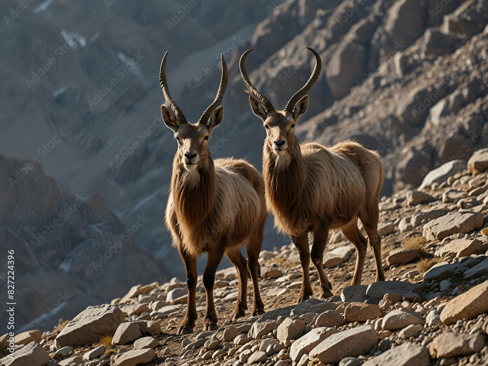 Fototapeta premium mountain goat in the desert