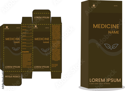 Medichine Box Packeging Design Template set of medical labels for medicine photo