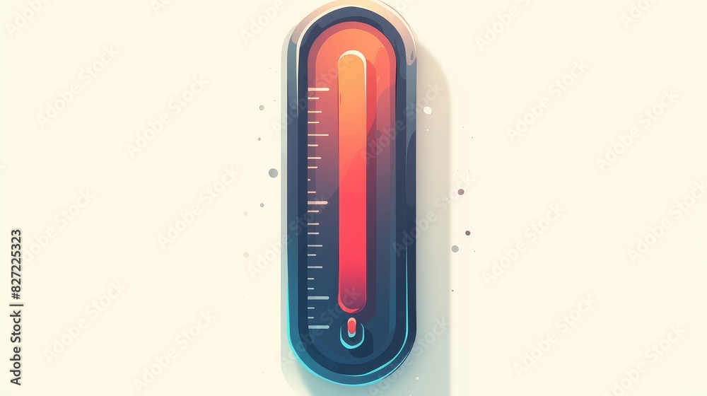 A thermometer symbol set against a sleek grey backdrop A thermometer symbol set against a sleek grey backdrop
