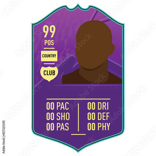 FUT Card- Fifa Ultimate Team custom card vector illustration. Vector card for your personalize edit and printing 