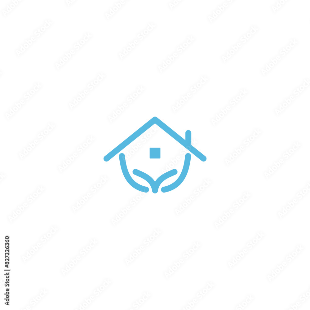 Fototapeta premium hand and house logo concept for home care company