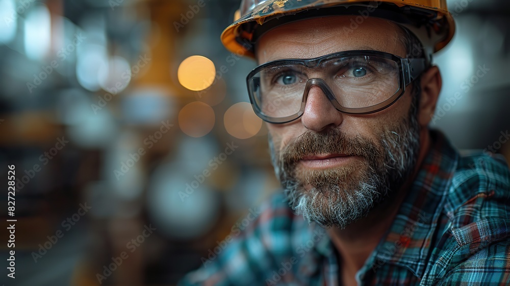 Fototapeta premium portrait of a male worker in factory or engineer