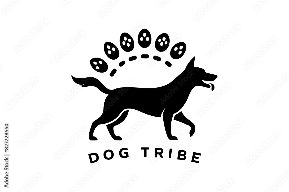 Dog Tribe Academy logo vector silhouette illustration