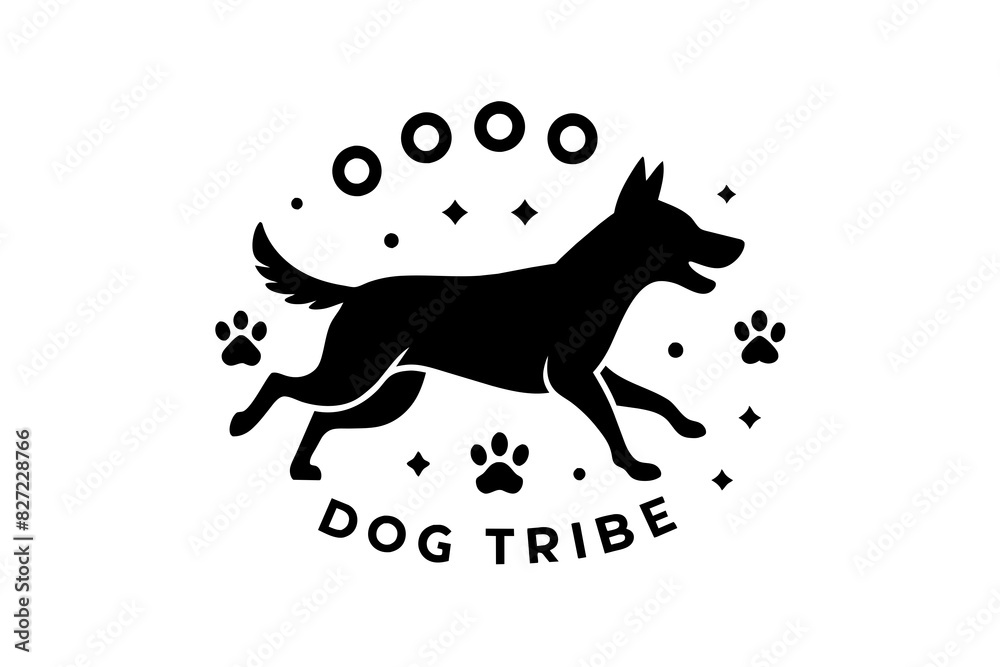 Dog Tribe Academy logo vector silhouette illustration Dog Tribe Academy logo vector silhouette illustration