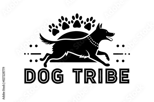 Dog Tribe Academy logo vector silhouette illustration