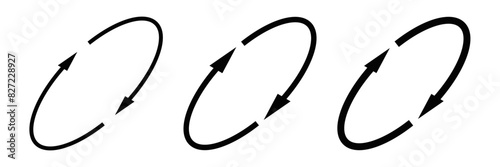 Spin arrow outline vector icon. Editable stroke.