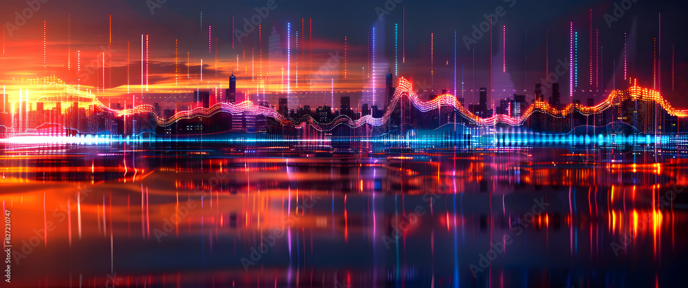 Naklejka premium Abstract information blue background