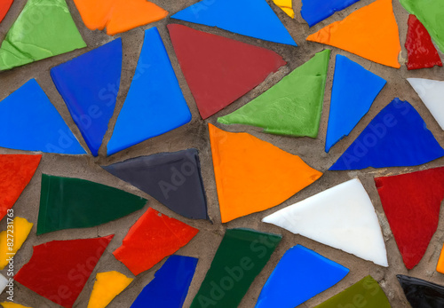 Part of a smalt mosaic panel. Close-up