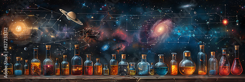 Bring science life with vibrant illustrations of the periodic table and chemical elements photo