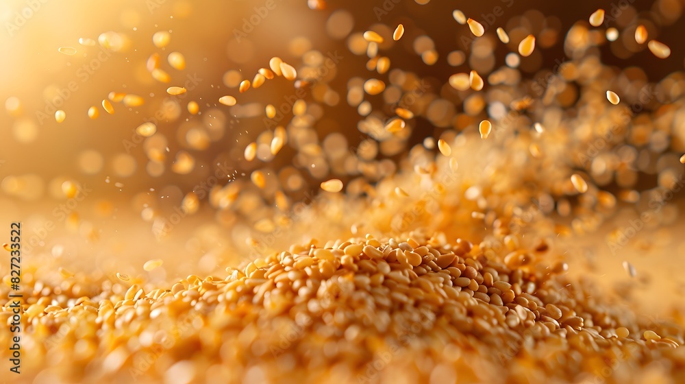 falling quinoa grains in a detailed macro view, beautifully centered on a clean, white backdrop. falling quinoa grains in a detailed macro view, beautifully centered on a clean, white backdrop.