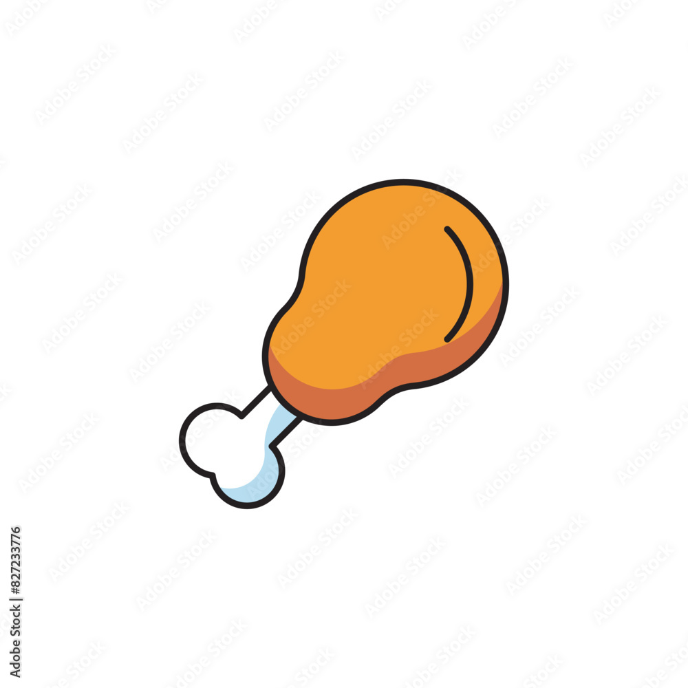 Fried Chicken icon design with white background stock illustration Fried Chicken icon design with white background stock illustration