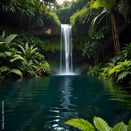 waterfall in jungle © Kashifali