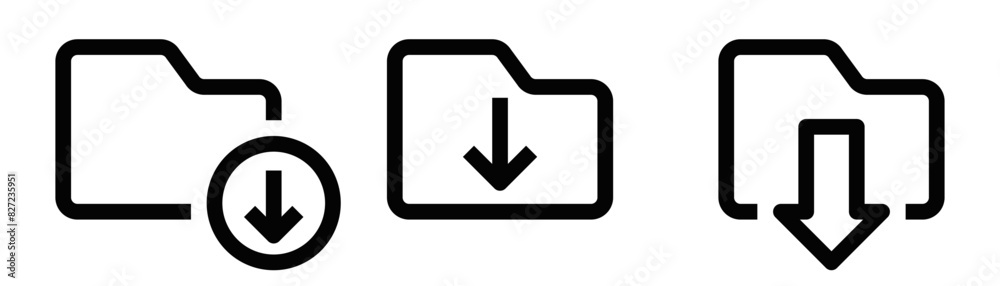 Download folder icon. Outline vector. Editable stroke. Download folder icon. Outline vector. Editable stroke.