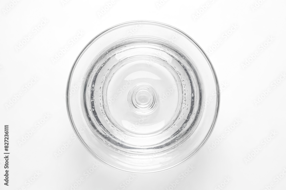 Top View of a Clear Glass Bowl with Water Ripples Top View of a Clear Glass Bowl with Water Ripples