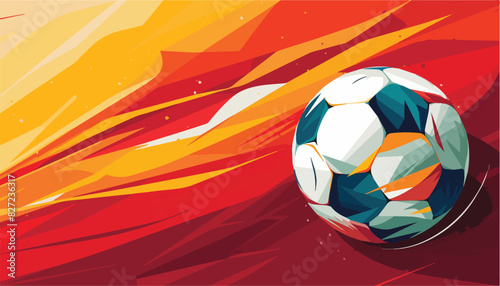 Vector illustration of a soccer ball on the background of a football field