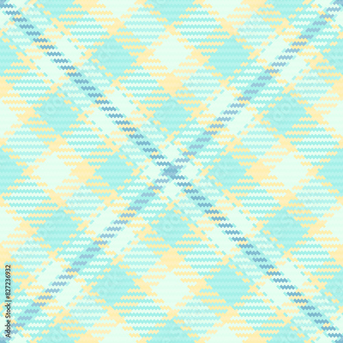 Pano texture tartan textile, art check fabric pattern. Lumberjack seamless vector plaid background in light and teal colors.