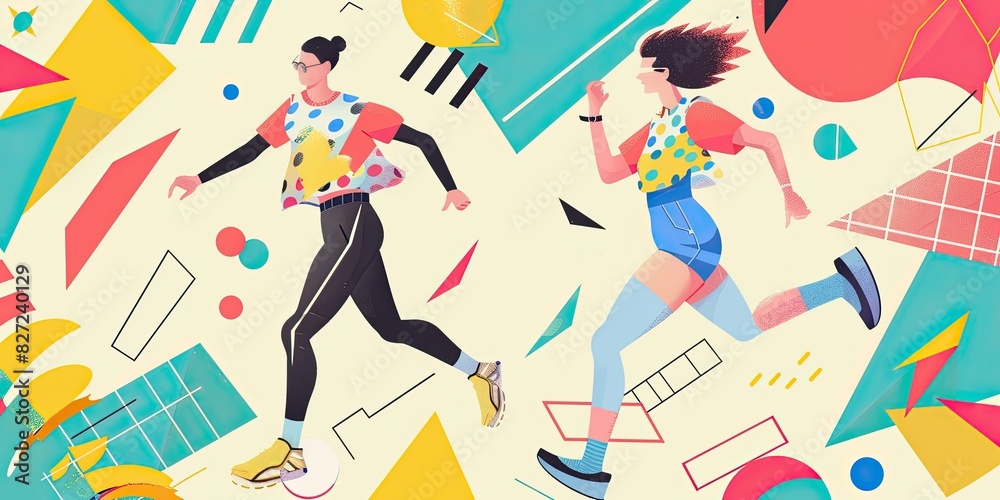 Fitness and Running Illustration Fitness and Running Illustration