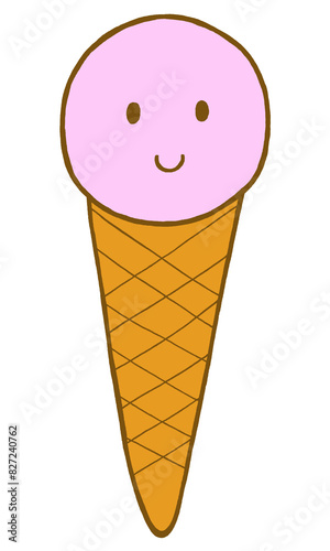 アイスクリームイラスト(口小さめ)