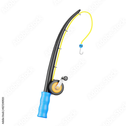 3d rendering fishing icon. 3d hobbies icon concept