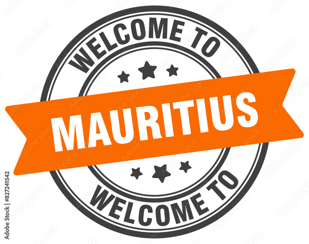 Fototapeta premium Welcome to Mauritius stamp. Mauritius round sign