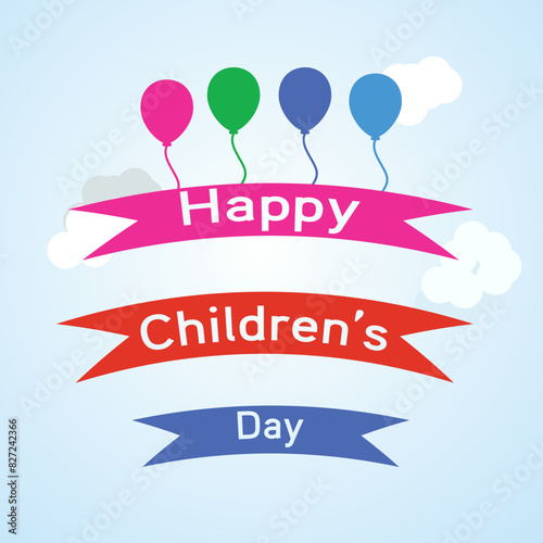 Happy Children's Day illustration for all of the children in the world. Illustration for banners, flyers, cards, social media posts, etc.