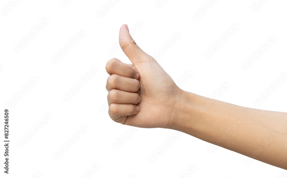 Hand with thumb up isolated on white background with a clipping path Hand with thumb up isolated on white background with a clipping path