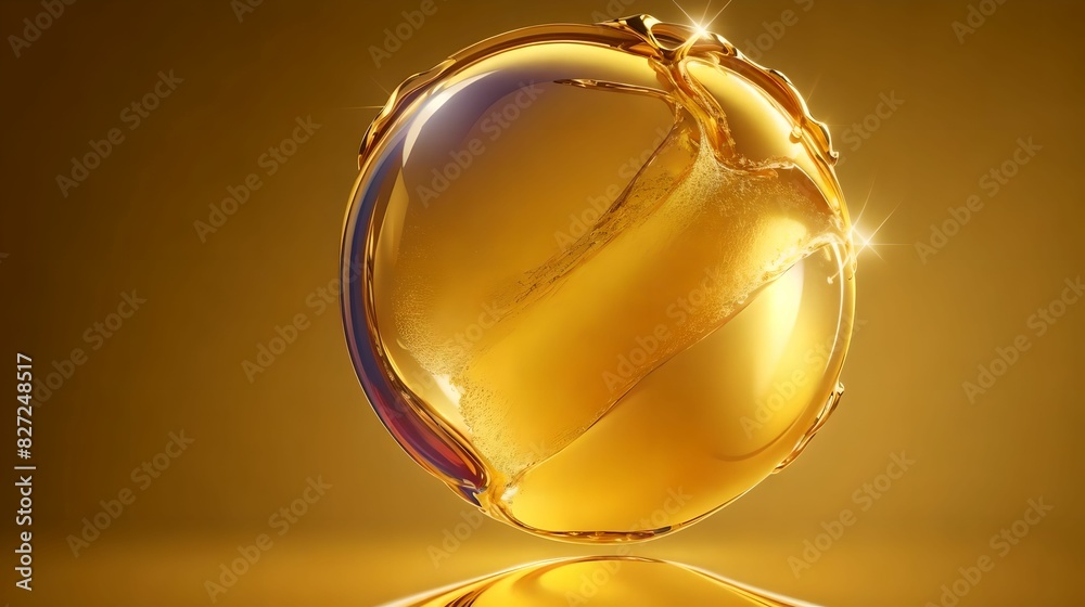 Obraz premium ゴールデンイエローをテーマにした抽象的なアート/Abstract art on a golden yellow theme