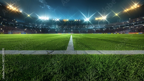 The brightly lit stadium photo