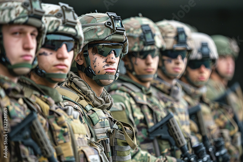 Line of soldiers in formation
