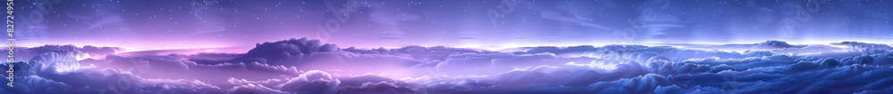 Whimsical Purple Cloudscape with Soft Glowing Light Whimsical Purple Cloudscape with Soft Glowing Light