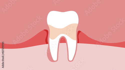 Gingivitis emblem, flat color illustration