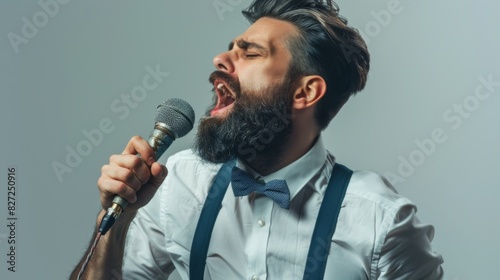 The Man Singing Passionately