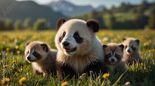 group of cute animals taking photo ai generated photo