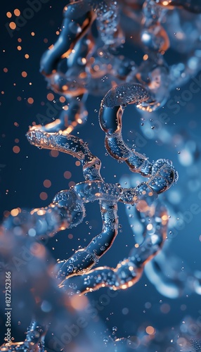 Closeup of a 3D visualization showing the process of osmosis