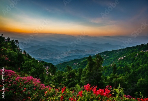 sunset over the mountains